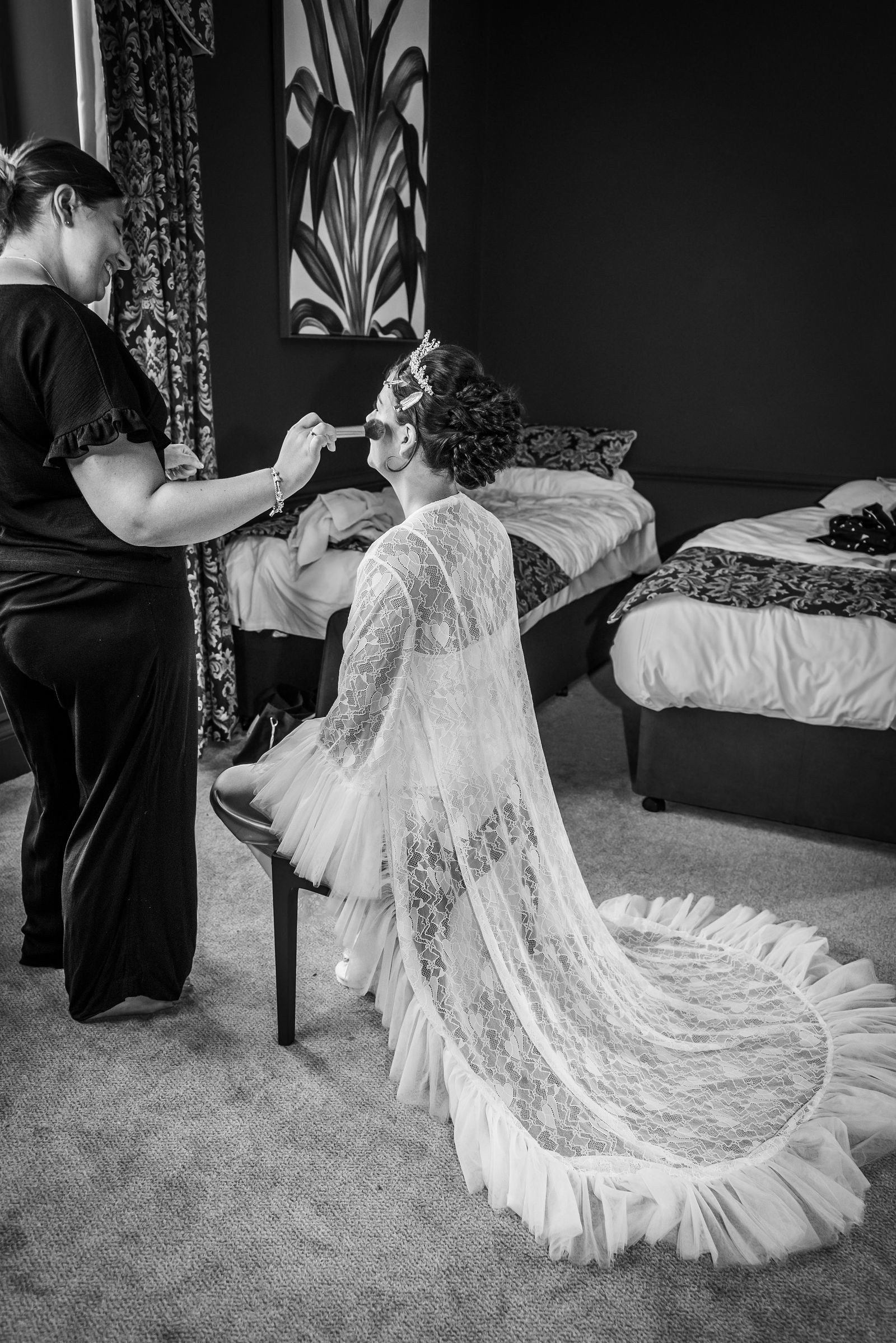 Bridal prep photography at Broome Park Hotel wedding venue