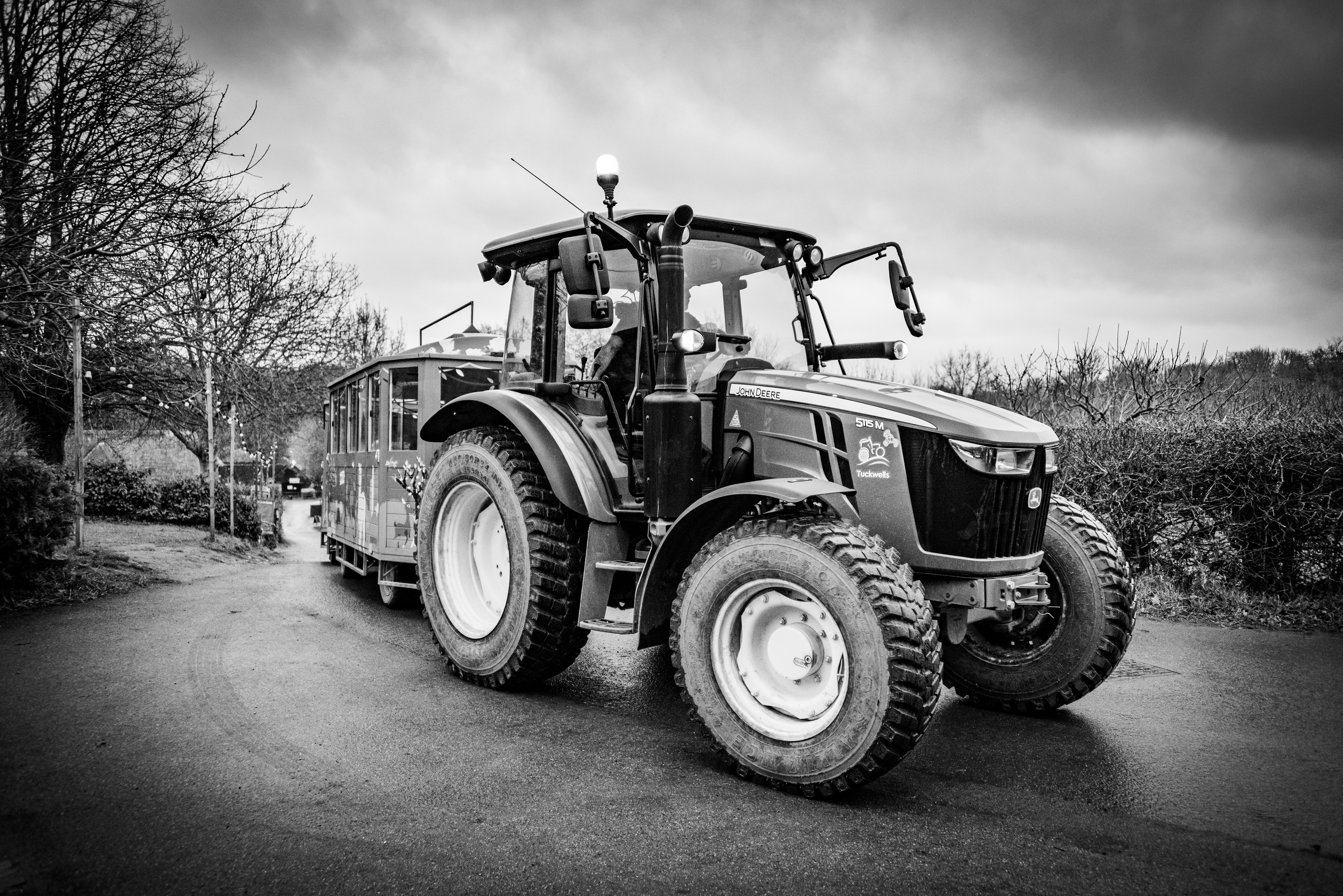 The tractor and passenger ride at Kent Life wedding venue