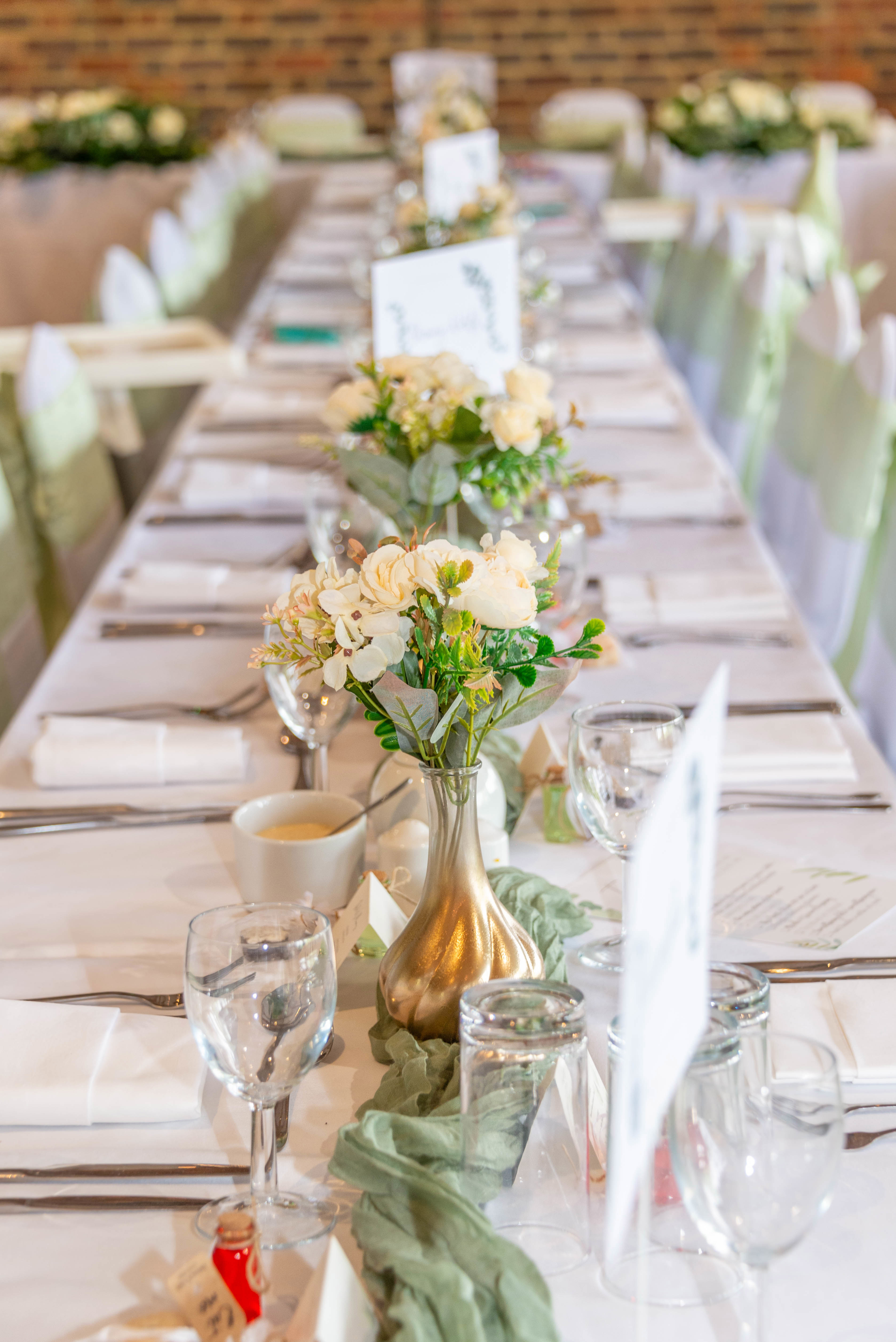 Wedding reception setup at Kent Life wedding venue